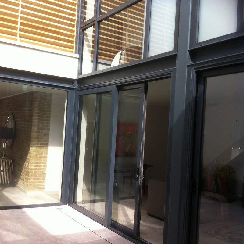 Anthracite aluminium sliding patio doors fitted in Aylesbury